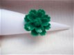mooie lotus ring groen resin zilver verstelbaar one size - 1 - Thumbnail