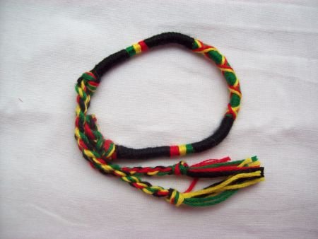 hippie ibiza armbandje zwart groen geel rood one size stof - 1