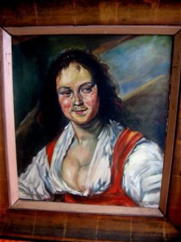 Zigeunermeisje - naar Frans Hals 1946 - in kapitale lijst - 1