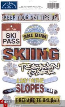 KAREN FOSTER cardstock stickers --- skiing - 1