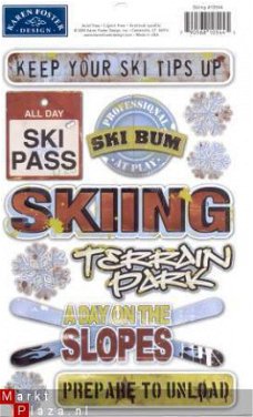 KAREN FOSTER cardstock stickers --- skiing