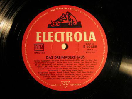 LP operette "das Dreimäderlhaus",1958,elektrola 60588,zgst, - nr. 1