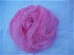 vintage sjaaltje fijne voile soepel organza roze wit retro - 1 - Thumbnail