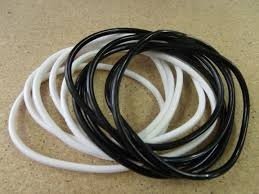 rubber armbandje zwart wit of neonroze one size armcandy s - 3