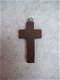 houten kruisje hanger kruis cross bruin hout - 1 - Thumbnail