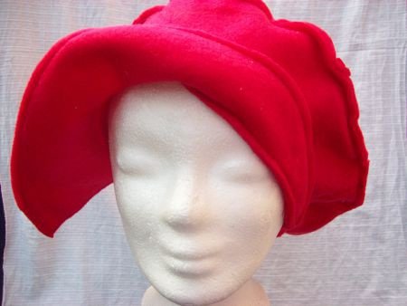 hippe hoed rood torentje red hat pet baret in grijs en paars - 4