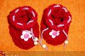 Gebreide babyslofjes - bloemetje - 1 - Thumbnail