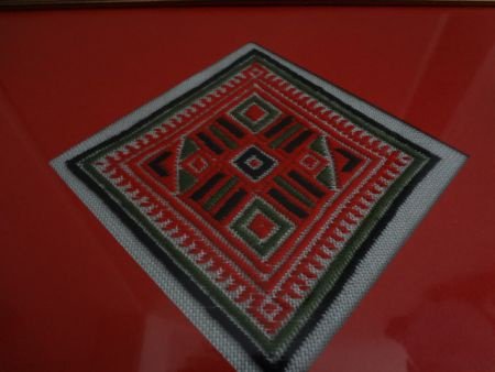 Handmade serving tray with traditional folk embroidery - 1