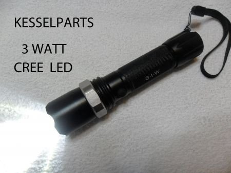 Zaklamp 3 watt CREE led zoomfunctie 2e accu incl. laders - 1