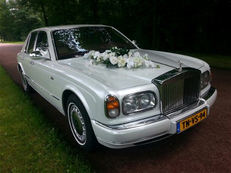 TROUWAUTO WITTE ROLLS-ROYCE TE HUUR HUREN TROUWVERVOER VERHUUR - 2