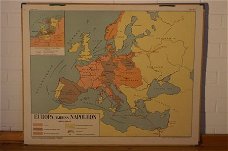 Schoolplaat van "Europa tijdens Napoleon. Grenzen van 1812".