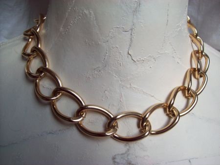 ketting grote schakel goud halsketting goldplated schakels - 1