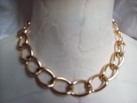 ketting grote schakel goud halsketting goldplated schakels - 1