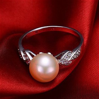 Lucky zilveren parel ring maat 7- 9mm Natural Pearl Ring - 1