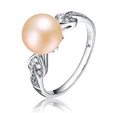 Lucky zilveren parel ring maat 7- 9mm Natural Pearl Ring