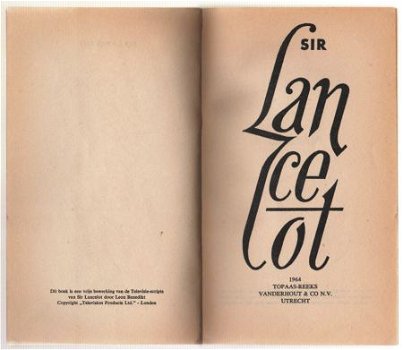 Pocket Lancelot,Topaas Reeks,1964,189 blz.4 film foto's,zgst - 1