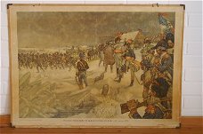 Schoolplaat "Franse troepen trekken over de Lek".