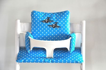 Stokke trip trap stoelverkleiner kussen gecoat 'Aqua Bird'! - 1