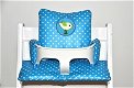 Stokke trip trap stoelverkleiner kussen gecoat 'Aqua Bird'! - 1 - Thumbnail