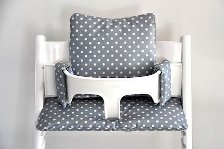 Stokke trip trap stoelverkleiner kussen gecoat 'Aqua Polka'! - 1