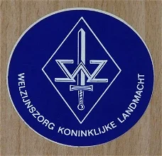 Sticker, Welzijnszorg, Koninklijke Landmacht, jaren'80.(Nr.2)