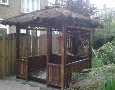 Bamboe patio tuinhuis gazebo small - 1