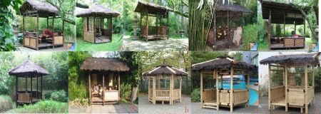 Bamboe patio tuinhuis gazebo small - 1