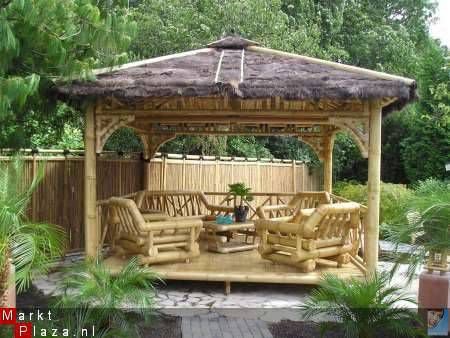 Bamboe patio tuinhuis gazebo - 1
