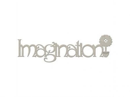 NIEUW Chipboard die-cut title Imagination van Fabscraps - 1