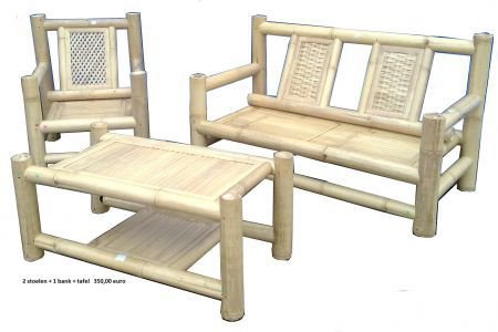 bamboepaal Bamboe Tuinsets en stoelen. - 1