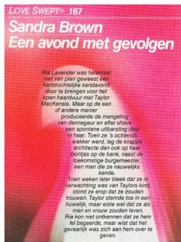 Sandra Brown = Een avond met gevolgen - loveswept 167 - 2