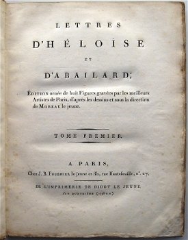 Lettres d'Héloïse et d'Abbelard 1796 HC Set van 3 met 8 grav - 2