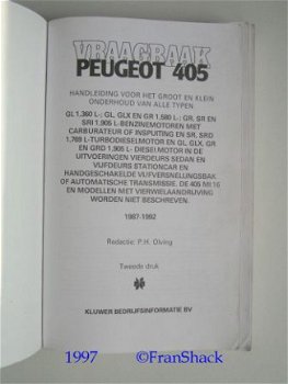 [1997] Vraagbaak Peugeot 405, Olving, Kluwer - 2