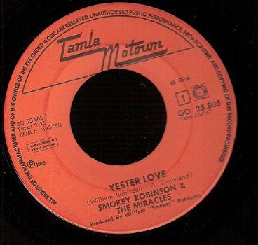 Smokey Robinson & The Miracles- Yester Love Motownclassic - 1