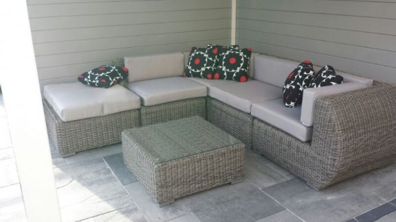 Loungeset Curved rondwicker lounge tuin bank set incl. levering - 5