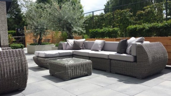 Loungeset Curved rondwicker lounge tuin bank set incl. levering - 6