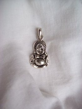 hanger baby boeddha met ophangoog tibetaans zilver buddha - 1