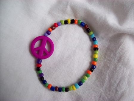 ibiza armbandje peace kleurige armcandy paars hippiemarkt - 1