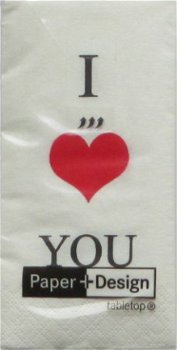 papieren zakdoekjes I Love You - 1