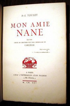Toulet 1925 Mon Amie Nane Carlègle (illustrator) Fraaie Band - 3