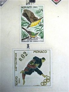 Ansichtkaart Monaco met 6 ongestempelde thema postzegels,gst