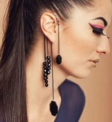 ear cuff zwart mooi sierlijk model hippiemarkt earcuff