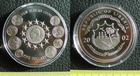 Liberia 5 dollar 2002 Vaticaan - 1