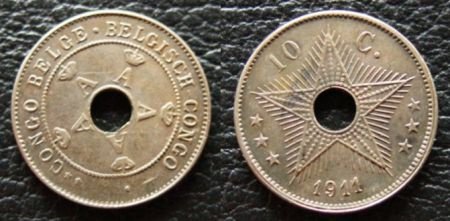 Belgisch Congo, 10 centimes 1911 - 1
