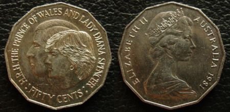 Australie, 50 cent Charles & Diana 1981 - 1