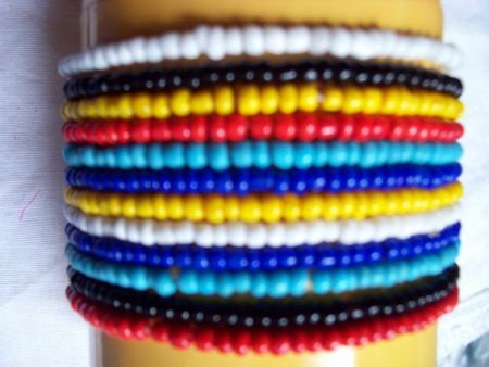 set ibiza hippie armbanden geel rood zwart wit blauw turqois - 1