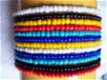 set ibiza hippie armbanden geel rood zwart wit blauw turqois - 1 - Thumbnail