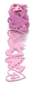 NIEUW Felt Ribbon Fusion Hearts Pink Van Queen & Co - 1