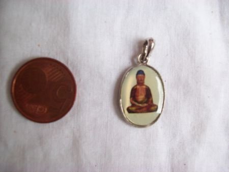 boeddha hanger amulet medaille tibet zilver met ophangoogje - 2