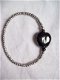ibiza armbandje zwart hart zilver armcandy hippie armband - 1 - Thumbnail